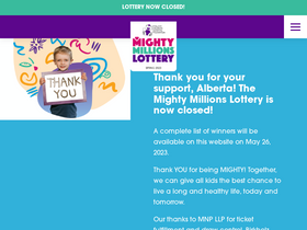 'mightymillionslottery.com' screenshot