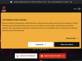 'titanicbelfast.com' screenshot