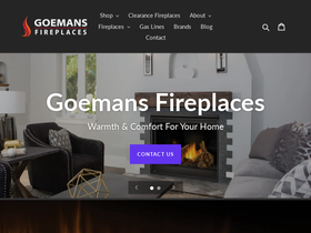Goemans Fireplaces homepage screenshot