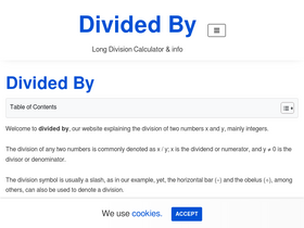 'dividedby.org' screenshot
