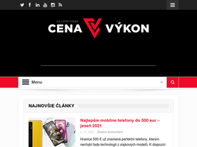 'cena-vykon.sk' screenshot