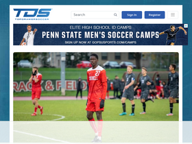 'topdrawersoccer.com' screenshot