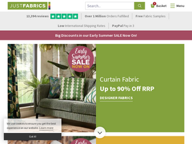 'justfabrics.co.uk' screenshot