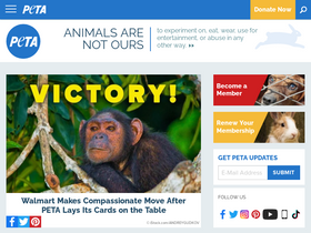 'peta.org' screenshot