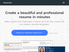 'resumonk.com' screenshot