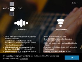 'highresaudio.com' screenshot
