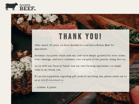 Raikesbeef homepage screenshot