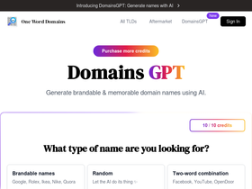 DomainsGPT - Revolutionize domain naming with AI: vast options, user-friendly, free tier.