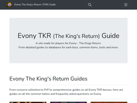 'evonytkrguide.com' screenshot