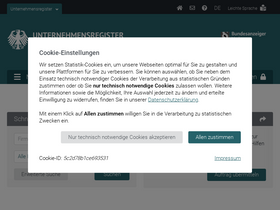 'unternehmensregister.de' screenshot