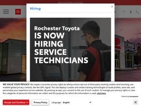 'rochestertoyota.net' screenshot