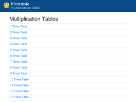 printablemultiplicationtable.org