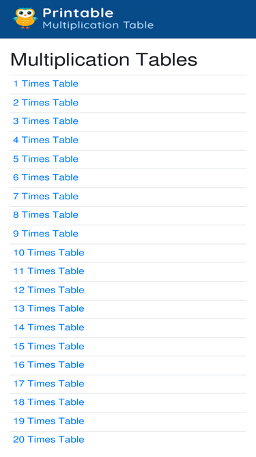 printablemultiplicationtable.org