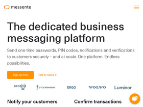 'messente.com' screenshot