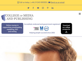 'collegeofmediaandpublishing.co.uk' screenshot
