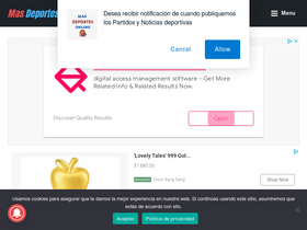 'masdeportesonline.com' screenshot