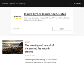 'onlinedreamdictionary.com' screenshot