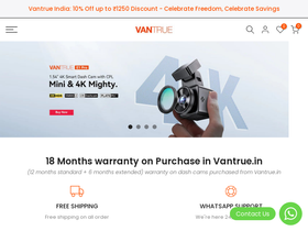 Vantrue homepage screenshot