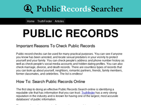 'publicrecordssearcher.com' screenshot