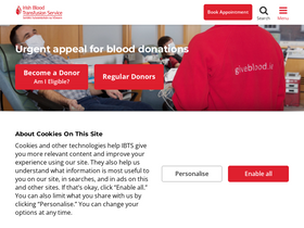 'giveblood.ie' screenshot