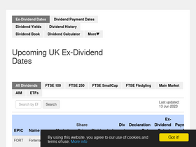 'dividenddata.co.uk' screenshot