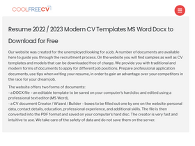 'coolfreecv.com' screenshot