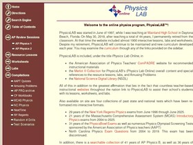 'physicslab.org' screenshot