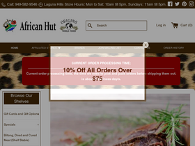 The African Hut homepage screenshot