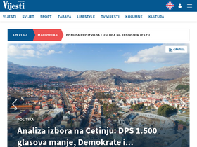 'vijesti.me' screenshot