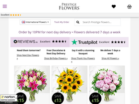 'prestigeflowers.co.uk' screenshot