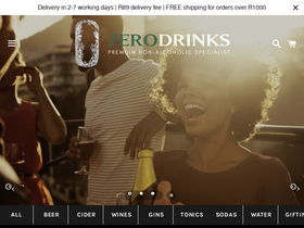 Zero Drinks website screenshot