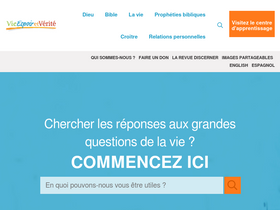 'vieespoiretverite.org' screenshot