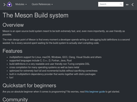 'mesonbuild.com' screenshot