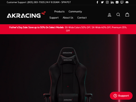 Akracing homepage screenshot