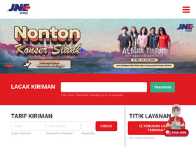 'jne.co.id' screenshot