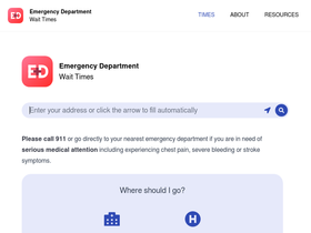 'edwaittimes.ca' screenshot