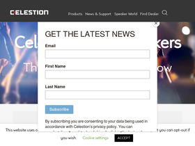 'celestion.com' screenshot