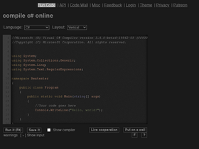 'rextester.com' screenshot