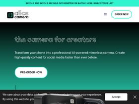 Alice.com homepage screenshot