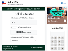 'valor-utm.cl' screenshot