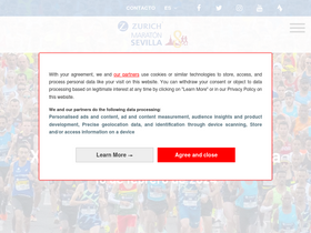 'zurichmaratonsevilla.es' screenshot