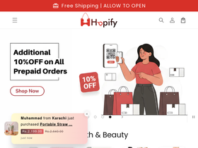 Hopify homepage screenshot