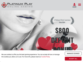 'platinumplaycasino.com' screenshot