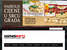 'biznisinfo.ba' screenshot