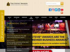 'stevieawards.com' screenshot