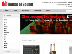 'houseofsound.ch' screenshot