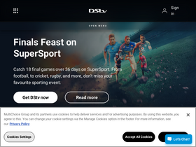 'dstv.co.za' screenshot
