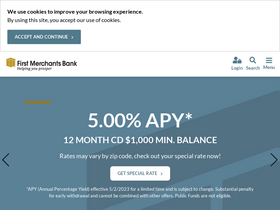 'firstmerchants.com' screenshot