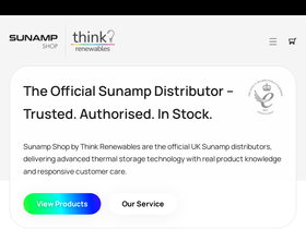 Sunamp homepage screenshot