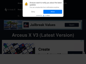 'arceusx.net' screenshot